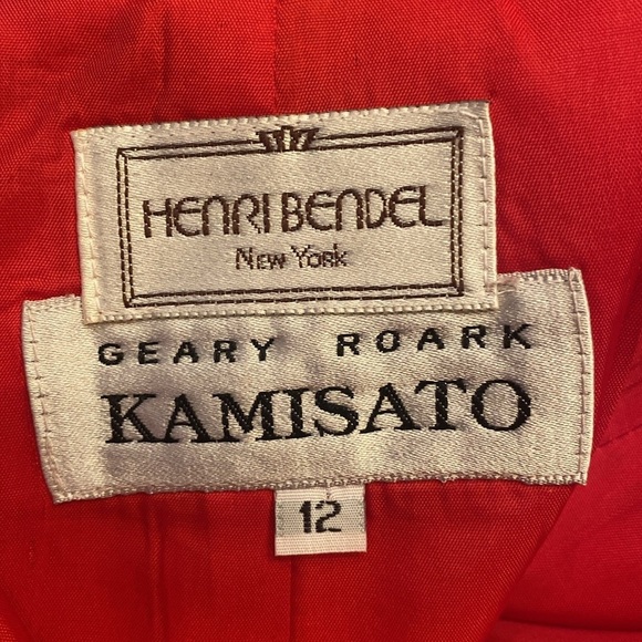 VTG 80s Geary Roark Kamisato Red Linen blend Backless Halter Maxi Dress sz 12 - Picture 11 of 13